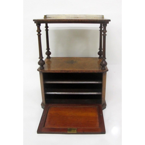 829 - A Victorian walnut inlaid music cabinet