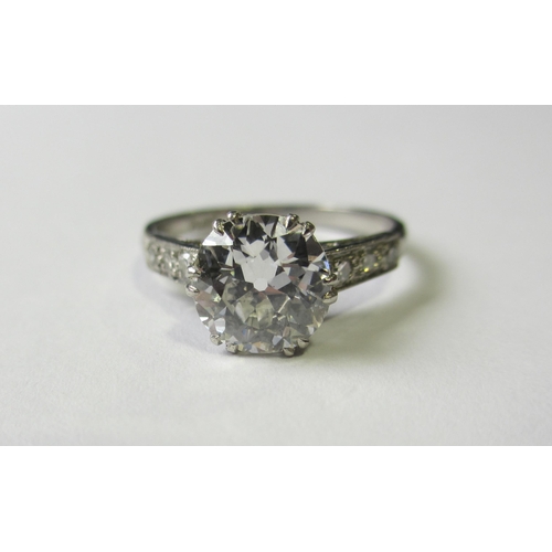 83 - A platinum diamond solitaire ring