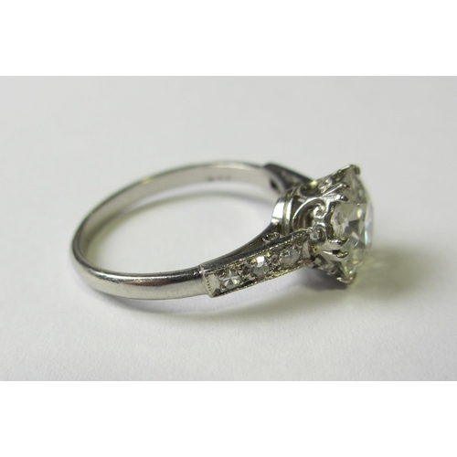 83 - A platinum diamond solitaire ring