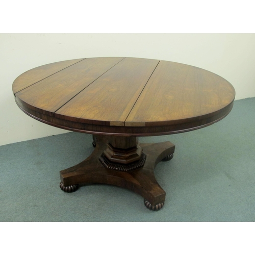 843 - A Victorian rosewood breakfast table