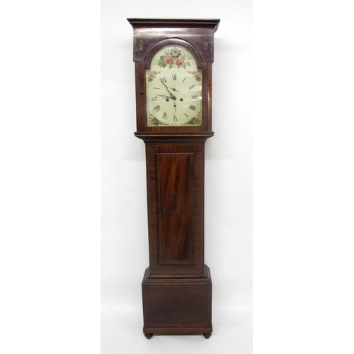 845 - A Victorian mahogany inlaid eight day longcase clock