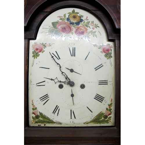 845 - A Victorian mahogany inlaid eight day longcase clock