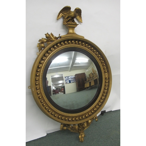 849 - A 19th Century gilt wood convex wall mirror