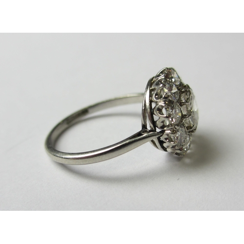 85 - A platinum diamond cluster ring