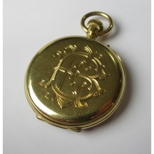 92 - An eighteen carat gold fob watch