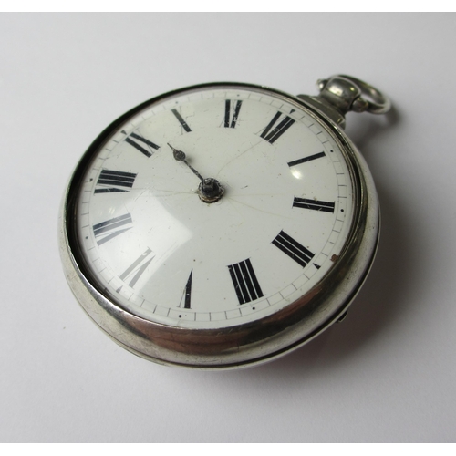 97 - A Victorian silver pair cased pocket watch