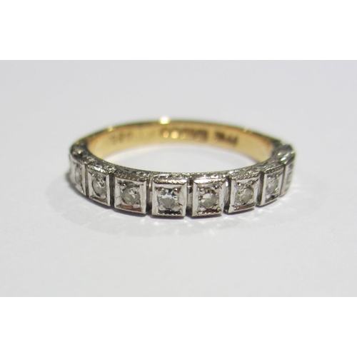 103 - A diamond half hoop eternity ring