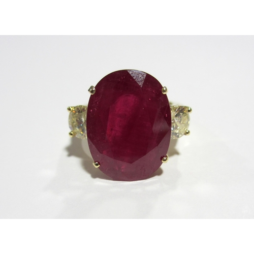 106 - An impressive ruby and diamond ring