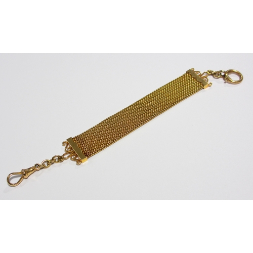 109 - An 18ct gold mesh link watch fob