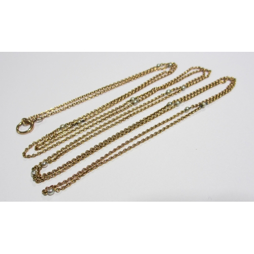 114 - A Victorian 10ct gold opera chain