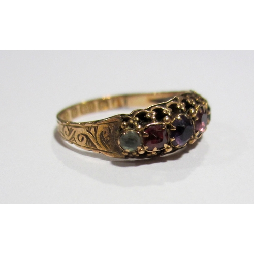 116 - A Victorian 15ct gold Regard ring