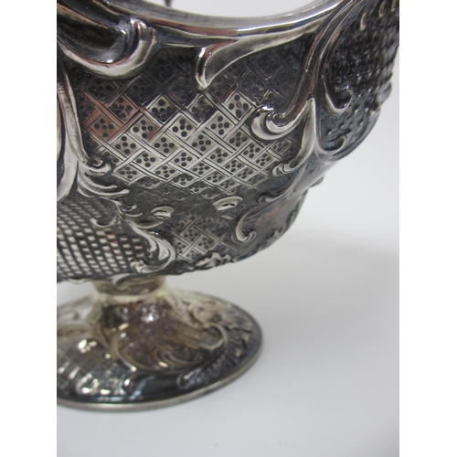 133 - A late Victorian silver swing handled basket