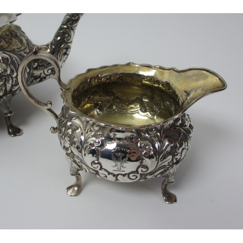 135 - A matched four piece silver tea service