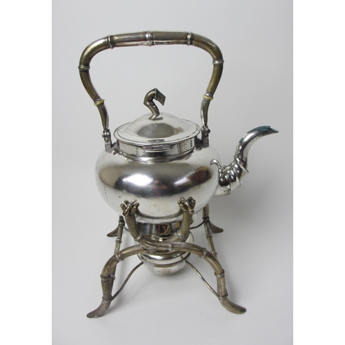 137 - A Chinese white metal four piece tea service