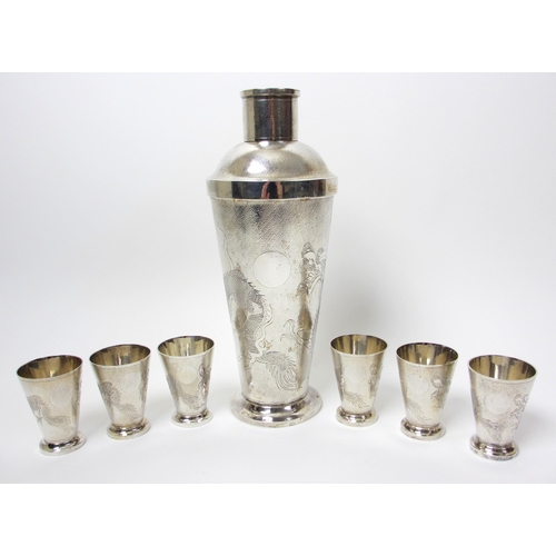 139 - A Chinese silver cocktail set