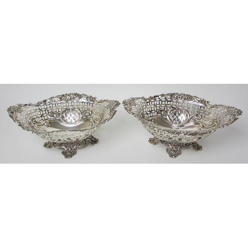 147 - A pair of silver fruit baskets