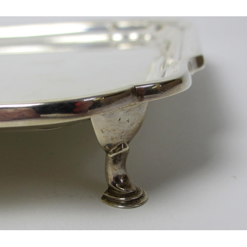 148 - A silver card tray