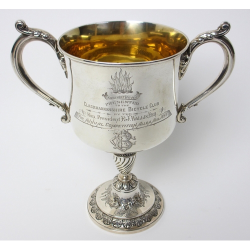 149 - A silver cycle racing trophy cup