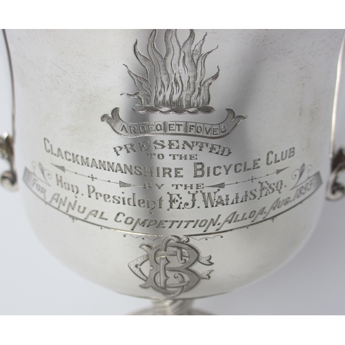 149 - A silver cycle racing trophy cup