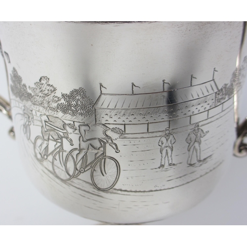 149 - A silver cycle racing trophy cup