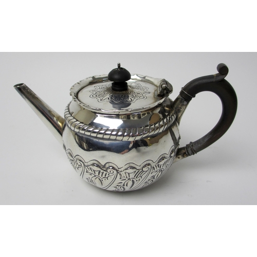 159 - A Victorian bachelor's silver teapot