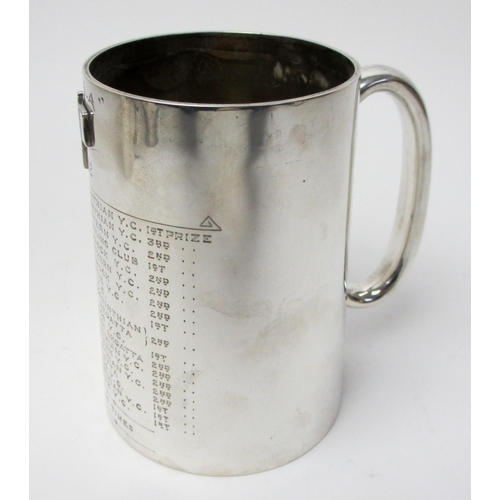 160 - Of Yacht Racing Interest - A silver trophy tankard