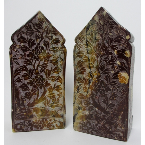 233 - A pair of Chinese soapstone carved bookends