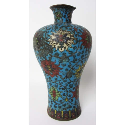 242 - A Chinese cloisonne baluster vase