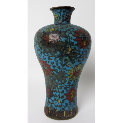 242 - A Chinese cloisonne baluster vase