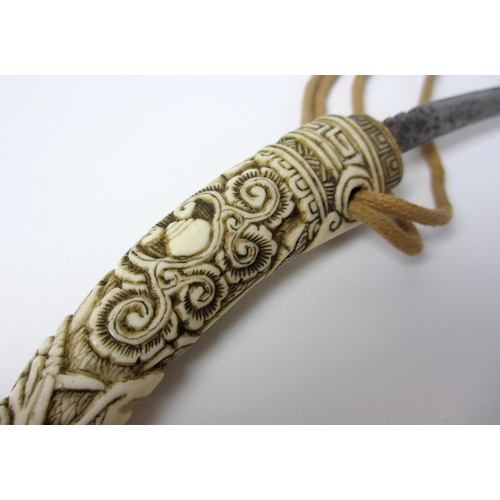 246 - A Japanese carved ivory dagger