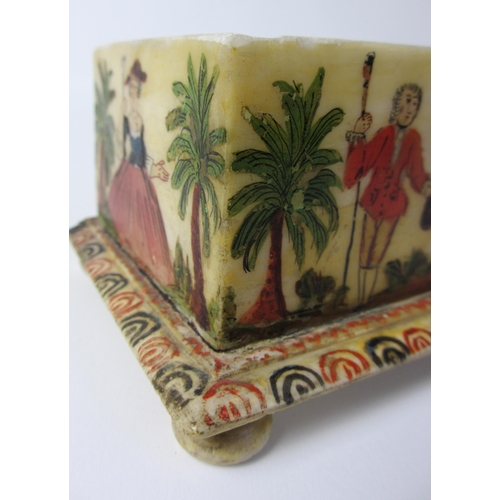 260 - A polychrome and alabaster box