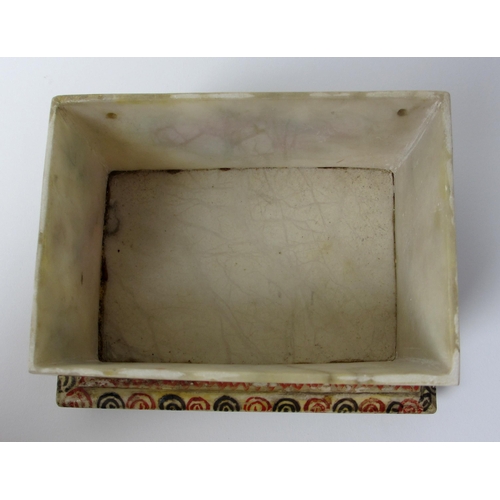 260 - A polychrome and alabaster box