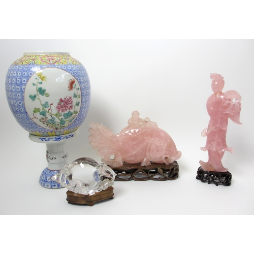 281 - A Chinese porcelain lantern on stand