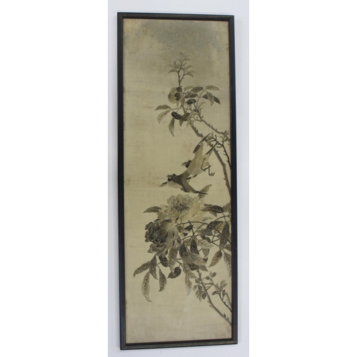 285 - A set of four Chinese silk embroidered panels