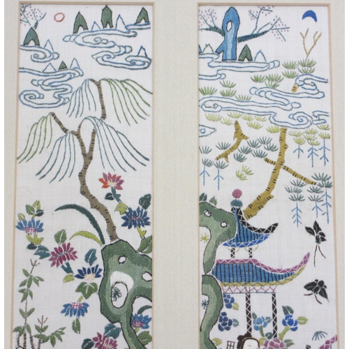 293 - A pair of embossed sleeve panels  late 19th century