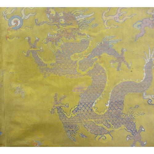 305 - A 17th Century yellow silk panel