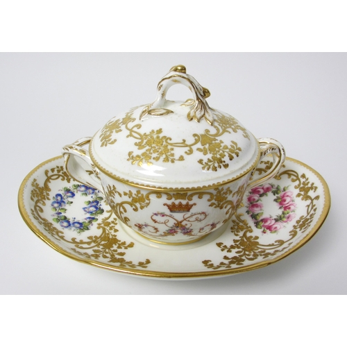 482 - A Sevres style eculle  cover and stand