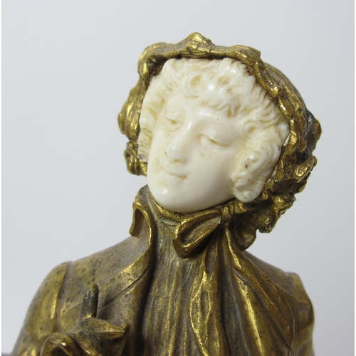 488 - Margriet  A bronze and ivory figure of a Victorian lady