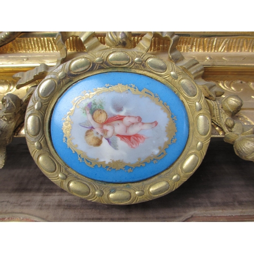 489 - A French gilt metal mantle clock