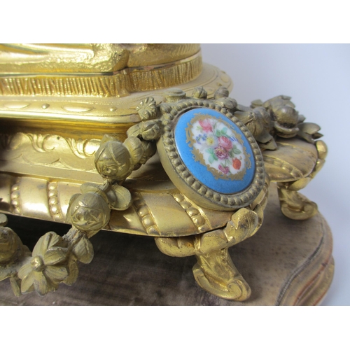 489 - A French gilt metal mantle clock