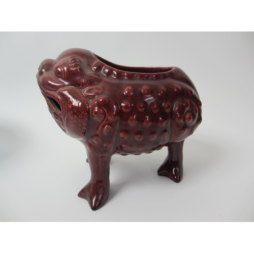 499 - A Dunmore turquoise glazed three legged toad