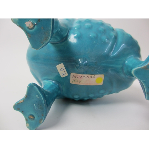 499 - A Dunmore turquoise glazed three legged toad