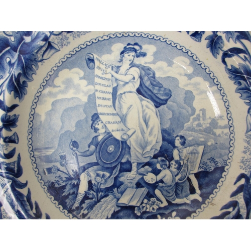 505 - A Caledonia Pottery blue and white printed soup plate