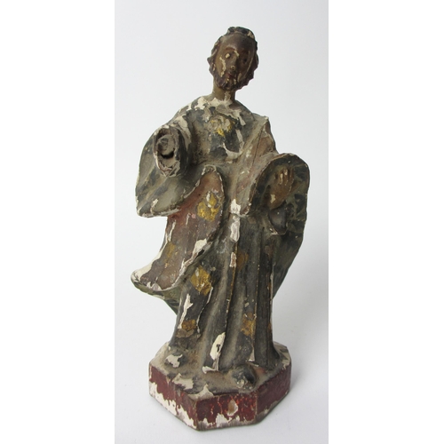 510 - A painted ivory figure of the Madonna and Child