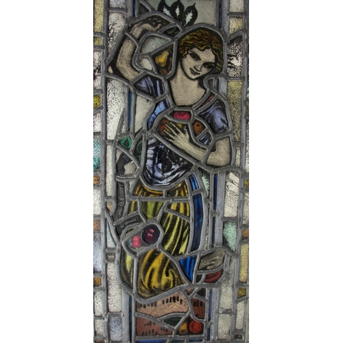 513 - Three stained and leaded glass rectangular panels