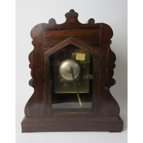 516 - A mid Victorian rosewood bracket clock and bracket