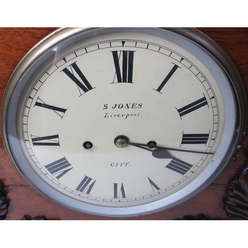 516 - A mid Victorian rosewood bracket clock and bracket