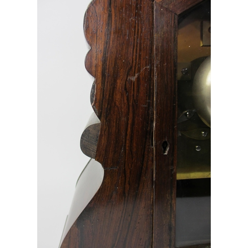 516 - A mid Victorian rosewood bracket clock and bracket