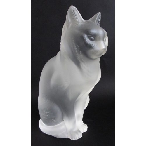 521 - A Rene Lalique satin glass model of a seated cat