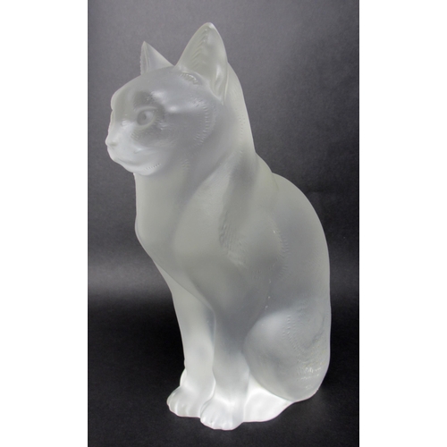 521 - A Rene Lalique satin glass model of a seated cat